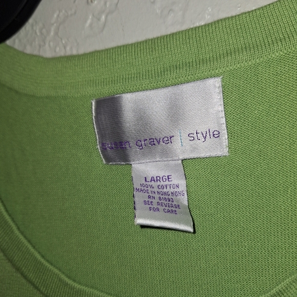 Susan Graver 2 Piece Cardigan Sweater W/tank Size Large - Picture 8 of 8